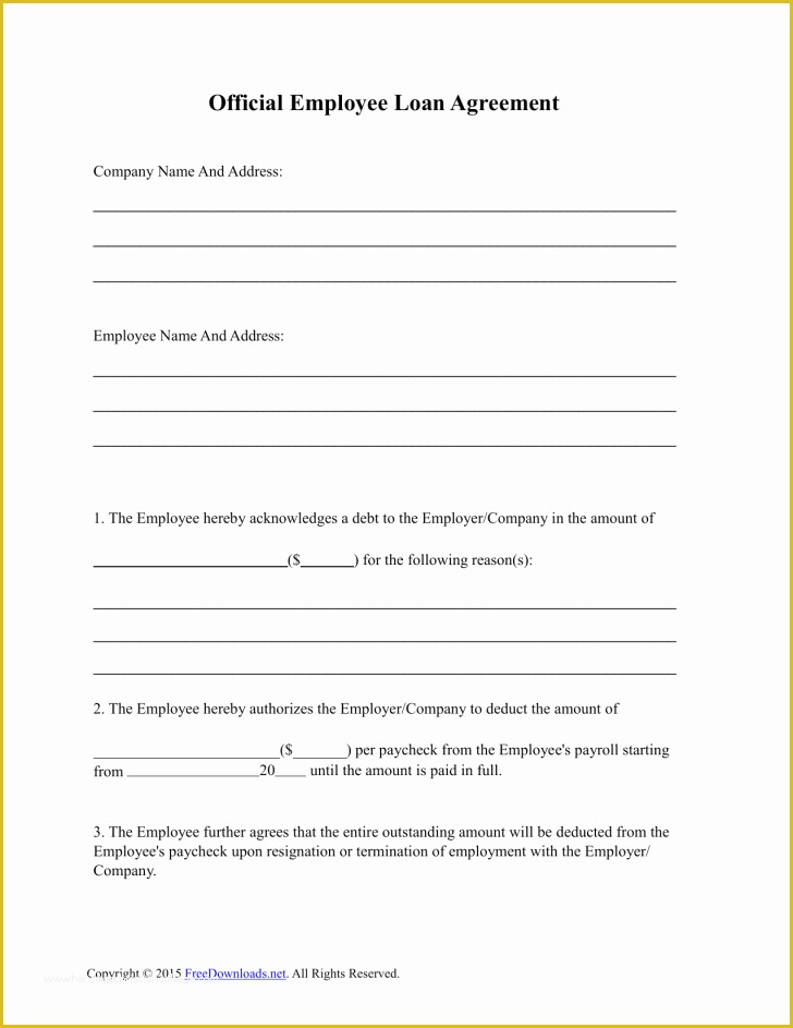 Free Employment Contract Template Word Of Employee Loan Agreement Fresh Create A Document