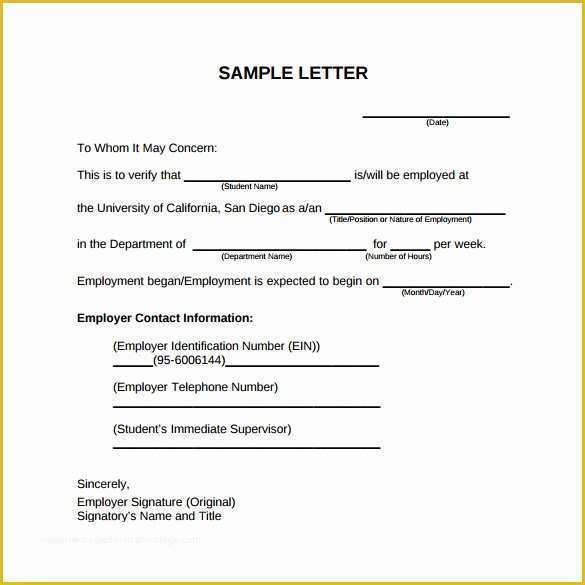 Free Employment Verification Letter Template Of Employment Verification Letter 14 Download Free