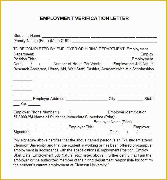 Free Employment Verification Letter Template Of Employment Verification Letter 14 Download Free