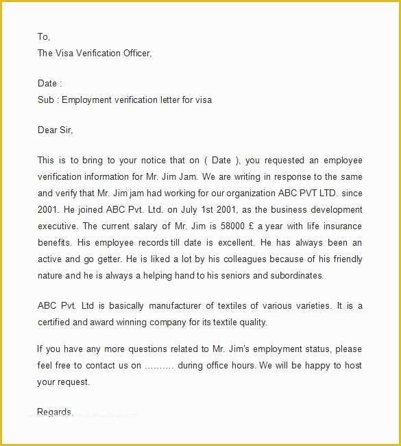 Free Employment Verification Letter Template Of Employment Verification Letter 14 Download Free