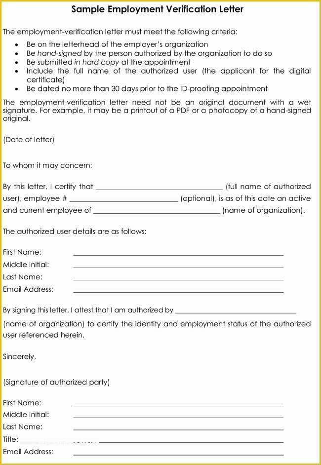 Free Employment Verification Letter Template Of Employment Verification Letter 8 Samples to Choose From