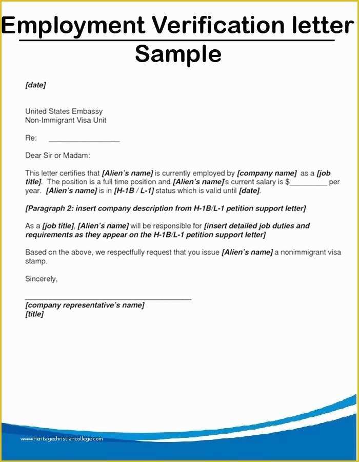 Free Employment Verification Letter Template Of Employment Verification Letter