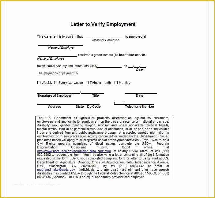 Free Employment Verification Letter Template Of Employment Verification Letter top form Templates