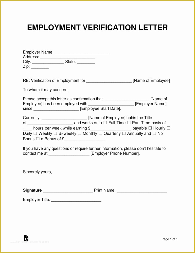 Free Employment Verification Letter Template Of Free Employment In E Verification Letter Pdf