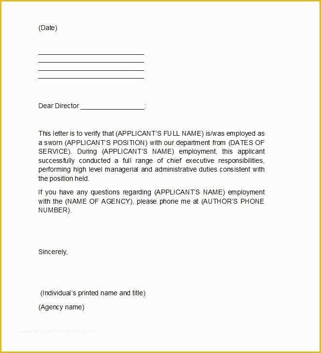 Free Employment Verification Letter Template Of Free Proof Of Employment Letter Verification forms