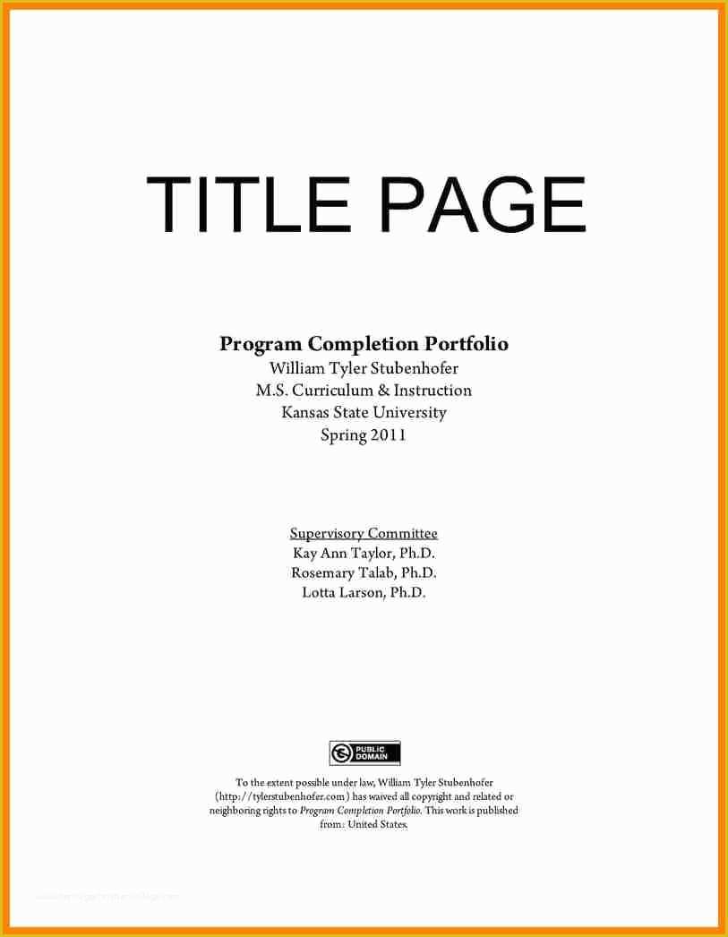 Free Eportfolio Templates Of 6 Cover Page Career Portfolio Resume Cover Page Example