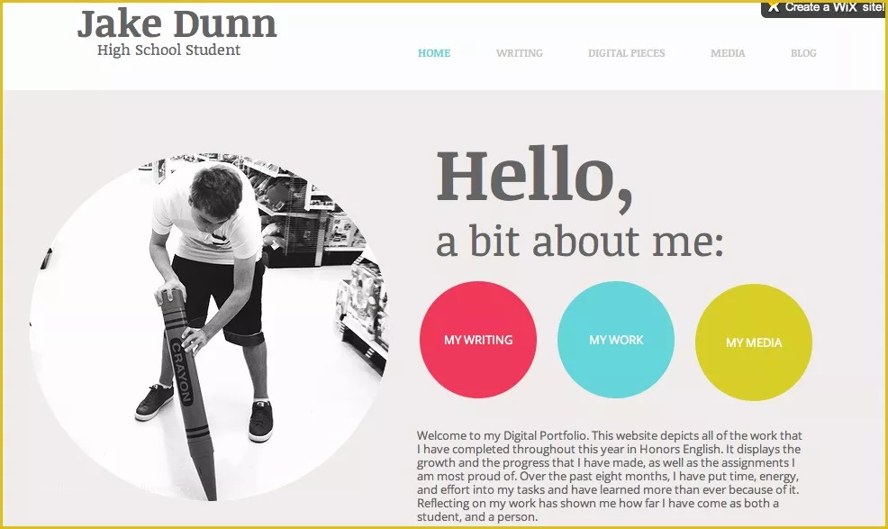 E Portfolio Templates For Students Free