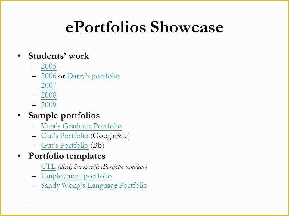 Free Eportfolio Templates Of Use Of Eportfolio to Enhance Student Learning Ppt Video