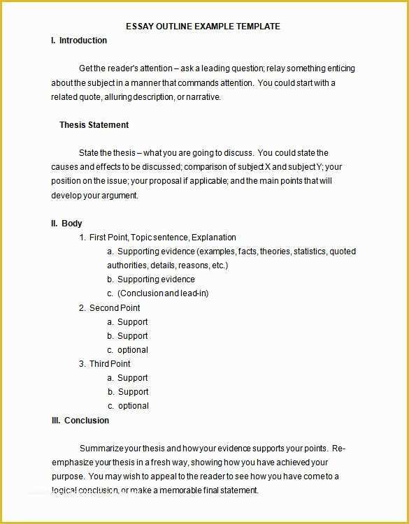 Free Essay Template Download Of 21 Outline Templates Pdf Doc