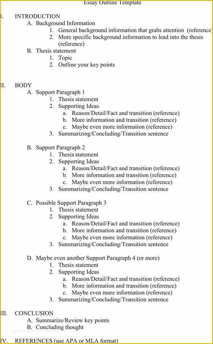 Free Essay Template Download Of 58 Essay Paper Outline 8 Essay Outline Template