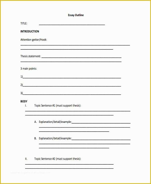 Free Essay Template Download Of 7 formal Outline Templates Free Sample Example format
