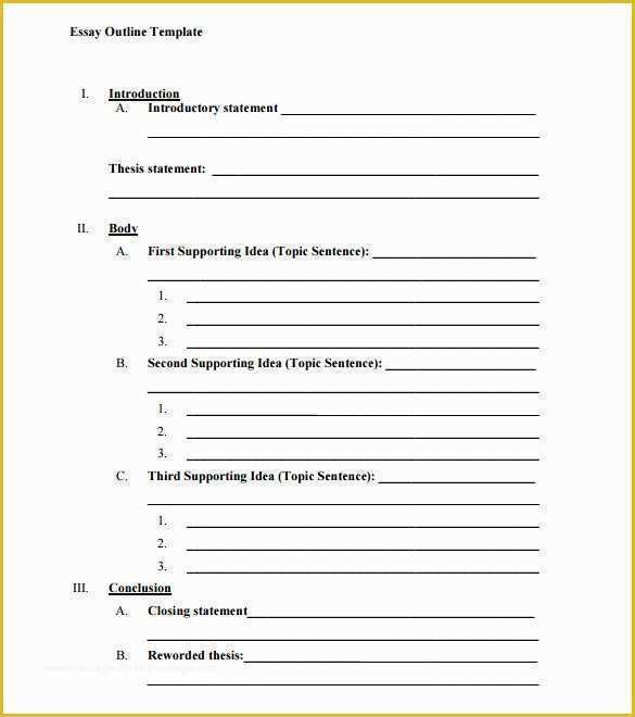 Free Essay Template Download Of Blank Outline Template 5 Free Sample Example format