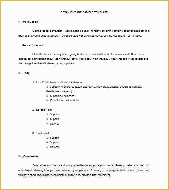 Free Essay Template Download Of Blank Outline Template 5 Free Sample Example format