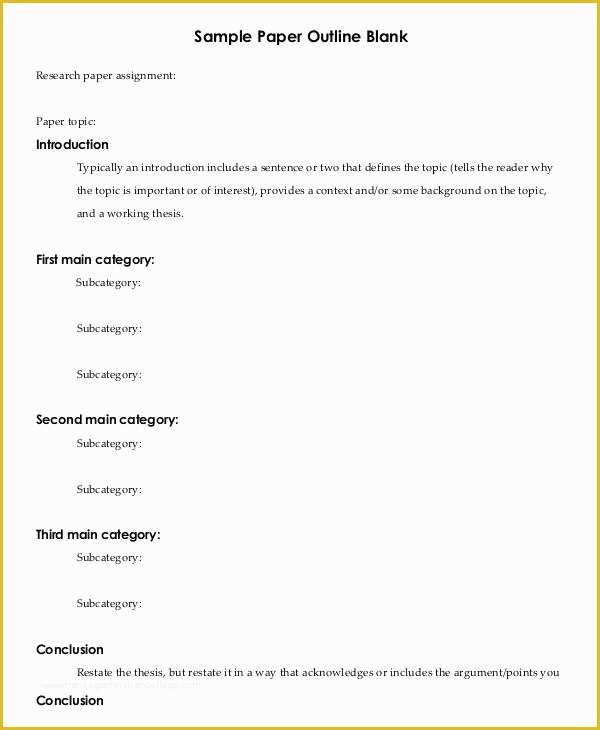 Free Essay Template Download Of Printable Research Paper Outline Template 8 Free Word