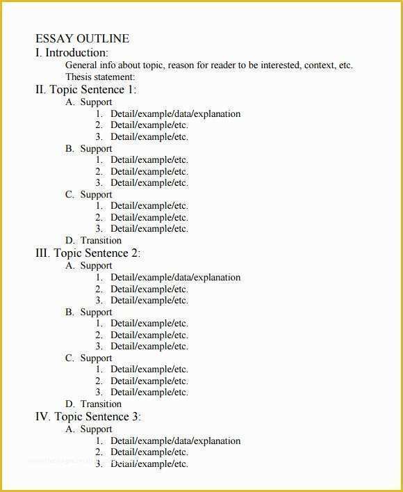 Free Essay Template Download Of Research Paper Outline Template 9 Download Free