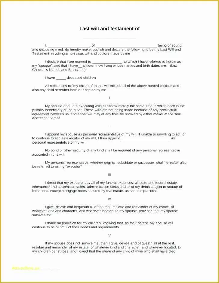 Free Estate Will Template Of Last Will and Testament forms Templates Template Lab