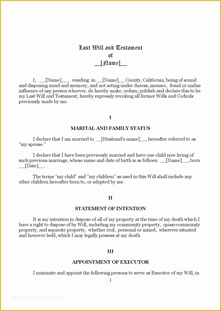 Free Estate Will Template Of Last Will and Testament Template Free Template Download