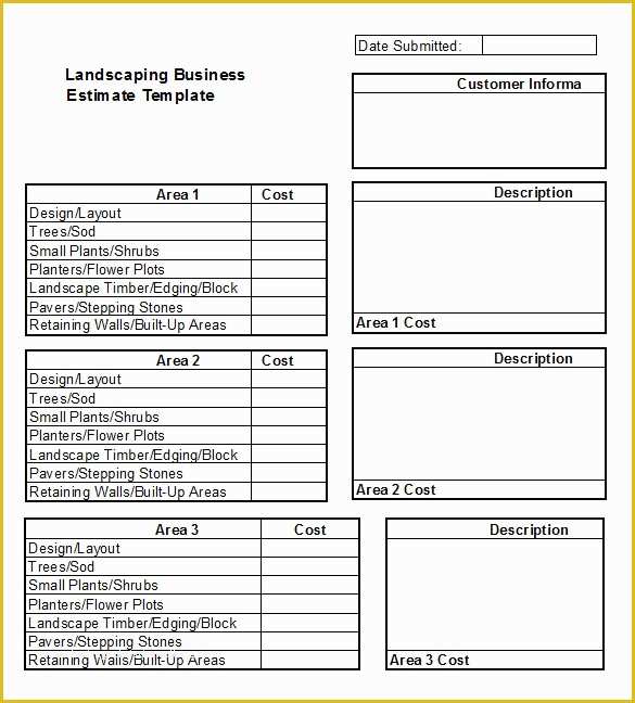 Free Estimate Template Pdf Of 10 Landscaping Estimate Templates Doc Pdf Excel