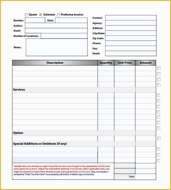 Free Estimate Template Pdf Of 8 Estimate Invoice Templates to Download for Free