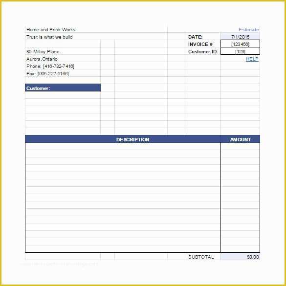 Free Estimate Template Pdf Of Blank Estimate Template – 15 Free Word Pdf format