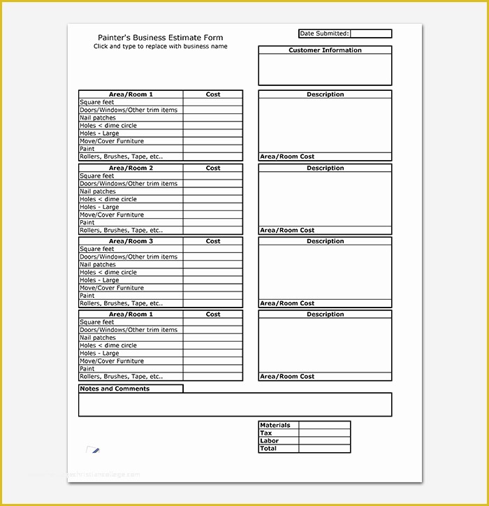 Free Estimate Template Pdf Of Painting Quotation Template 8 for Word Excel Pdf