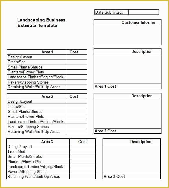 Free Estimate Template Word Of 10 Landscaping Estimate Templates Doc Pdf Excel