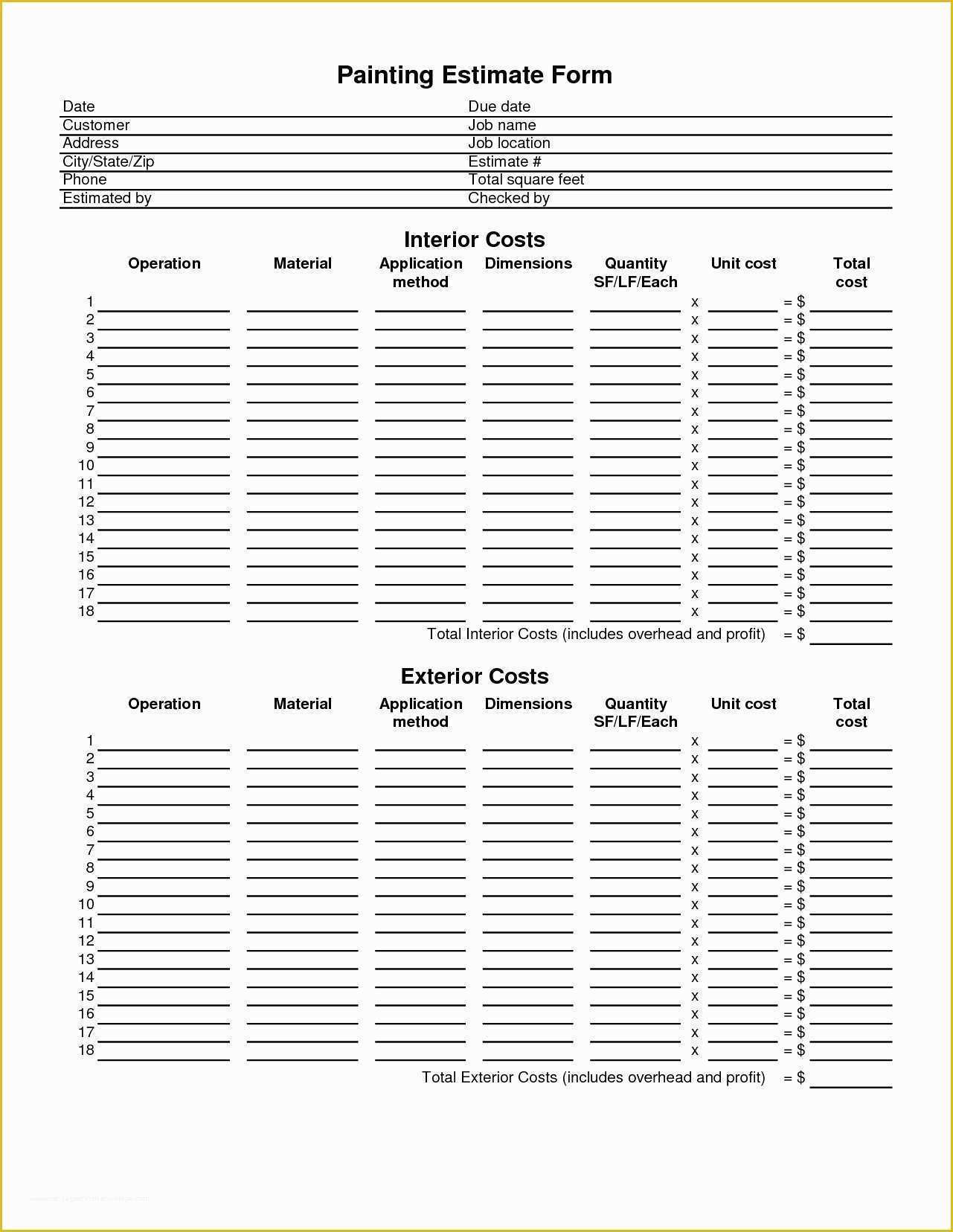 Free Estimate Template Word Of Free Estimate Template Word – Amandae