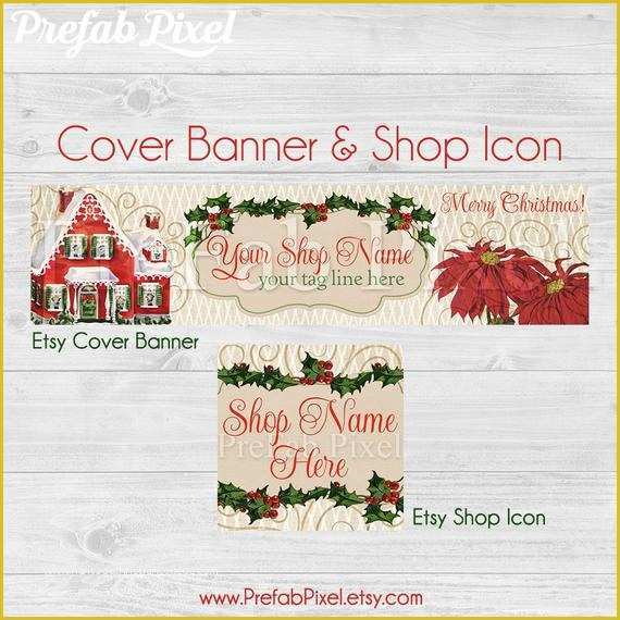 Free Etsy Shop Banner Templates Of Christmas Cover Holiday Etsy Shop Design Etsy Shop