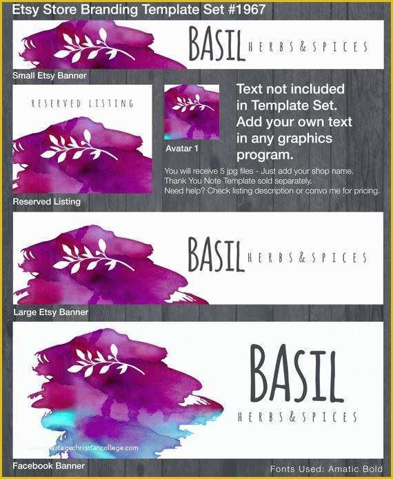 Free Etsy Shop Banner Templates Of Etsy Banner and Shop Branding Watercolor Diy Template Set