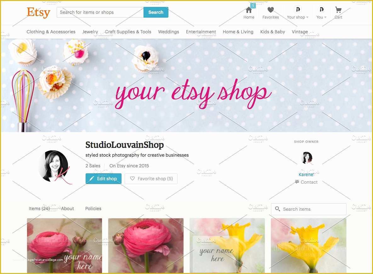 Free Etsy Shop Banner Templates Of Etsy Shop Banner Cupcakes 1 Website Templates
