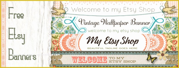 Free Etsy Shop Banner Templates Of Free Vintage Style Etsy Banners