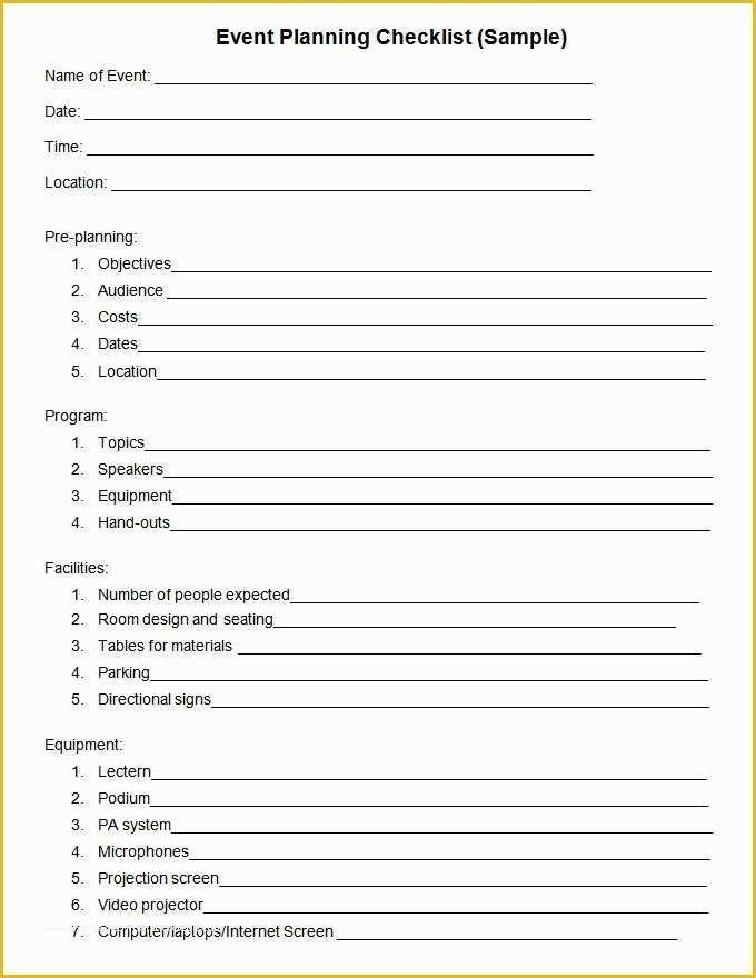 Free event Planning Templates Of 18 event Checklist Templates Pdf Doc