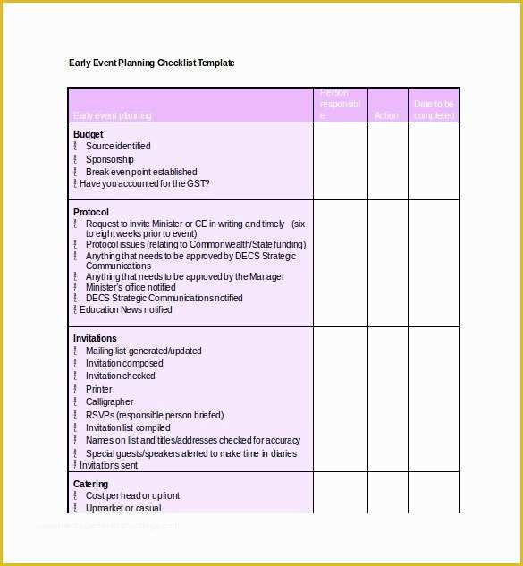 Free event Planning Templates Of event Planning Checklist Template