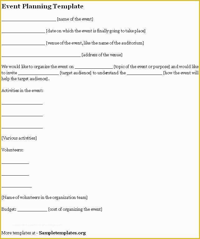 Free event Planning Templates Of event Template for Planning format Of event Planning