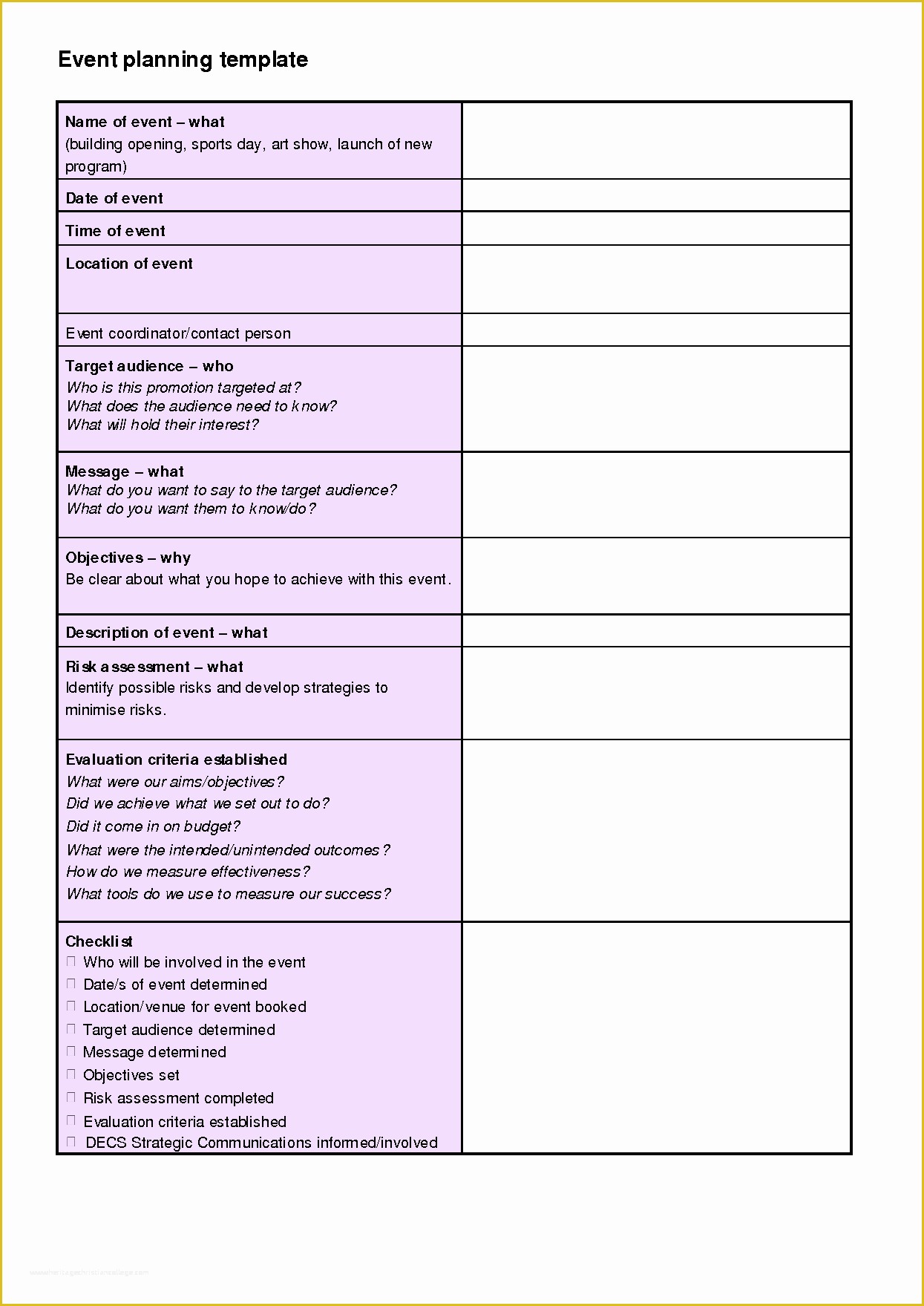 Free event Planning Templates Of Worksheet event Planning Worksheet Template Worksheet