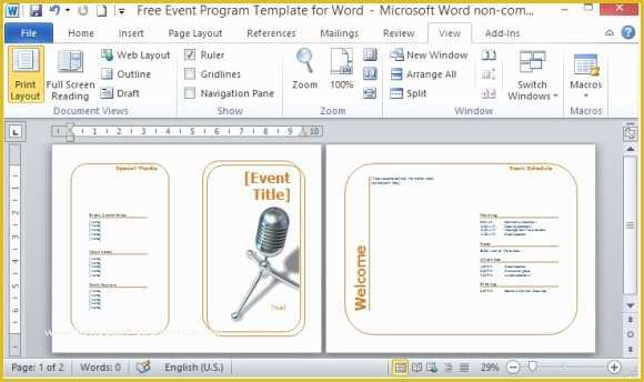 Free event Program Templates Of Free event Program Template for Word