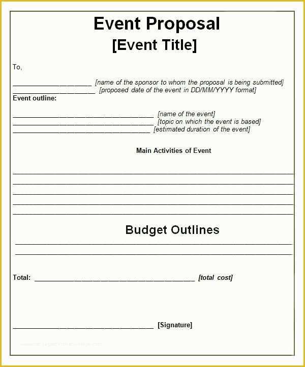 Free event Proposal Template Word Of event Proposal Template