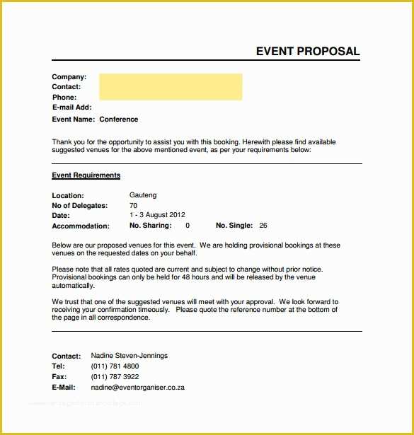 Free event Proposal Template Word Of Sample event Proposal Template 15 Free Documents In Pdf