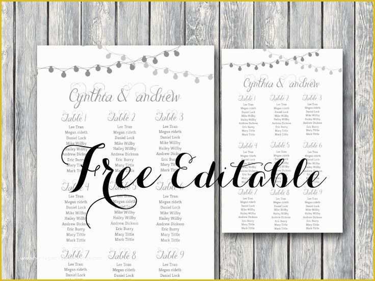 Free event Seating Chart Template Of Free Editable Wedding Seating Chart Template Printable