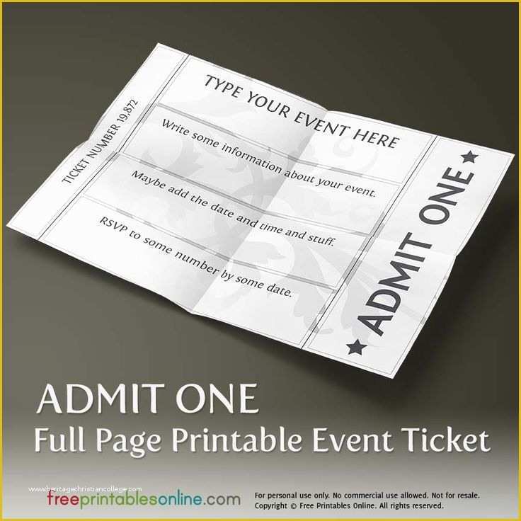 Free event Ticket Template Of Best 25 Ticket Template Free Ideas On Pinterest
