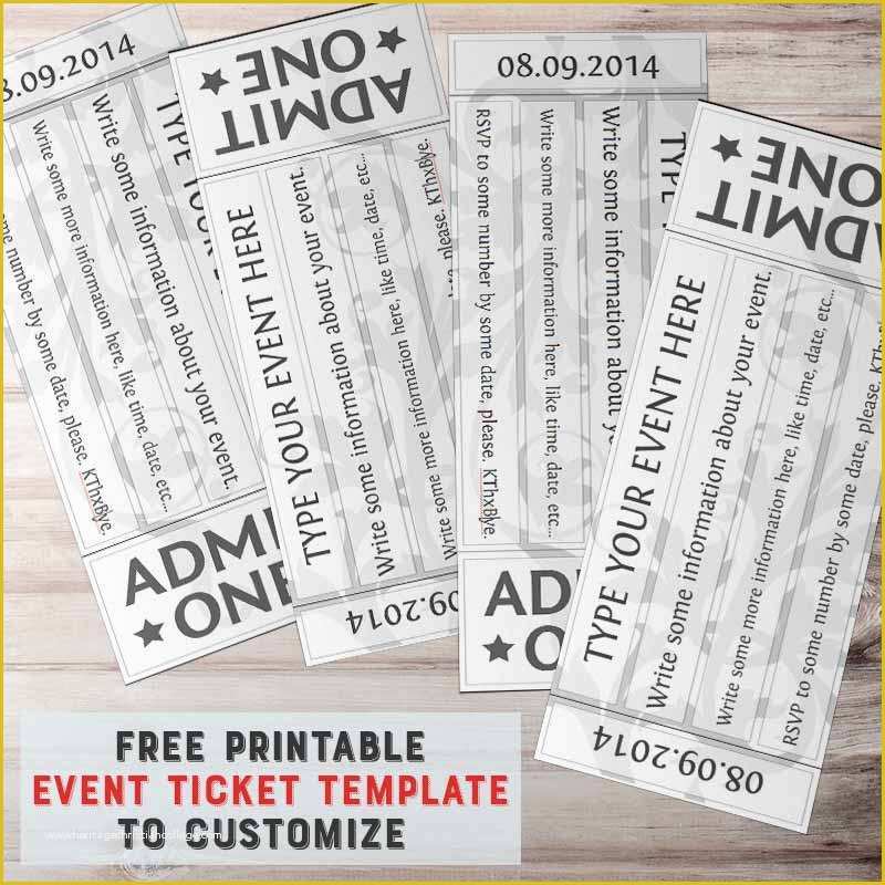 Free event Ticket Template Of Free Printable event Ticket Template to Customize