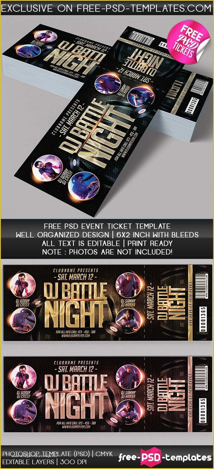 Free event Ticket Template Of Free Psd event Tickets