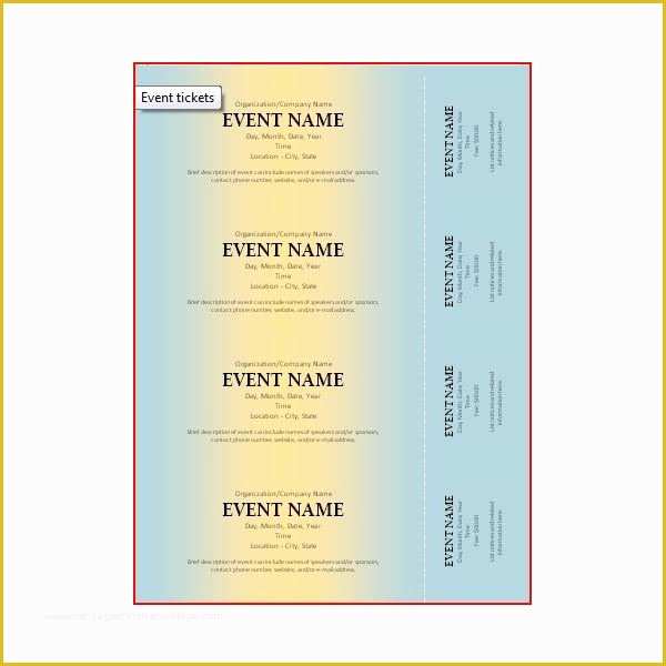 Free event Ticket Template Of the Best event Ticket Template sources