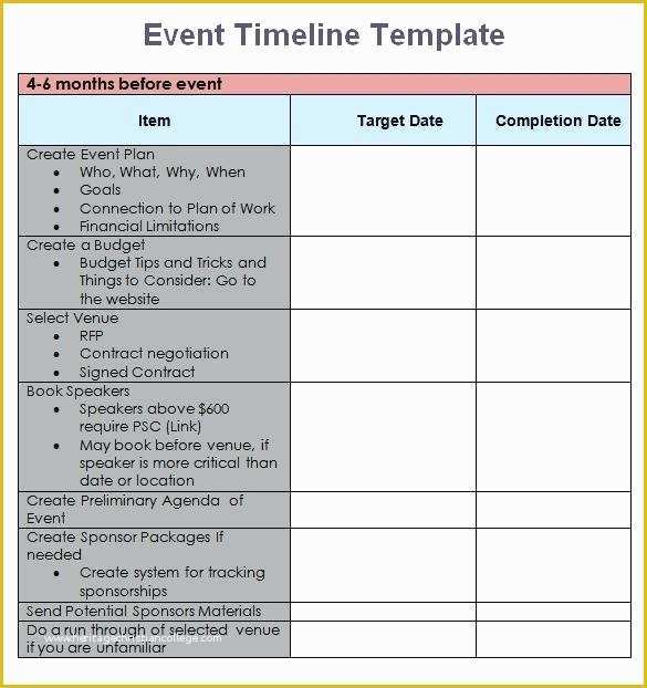 Free event Timeline Template Of Free event Planning Timeline Template Download Excel