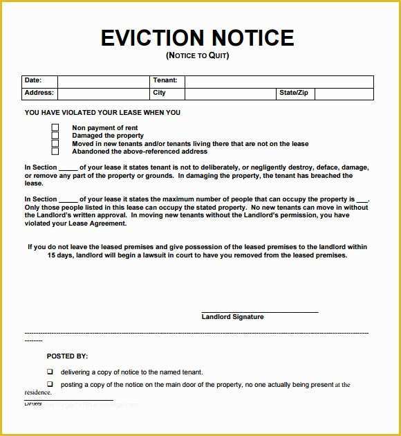Free Eviction Notice Template Florida Of 8 Notice to Vacate Samples Google Docs Ms Word Apple