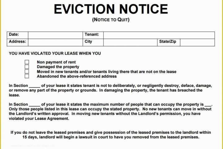 Free Eviction Notice Template Florida Of Eviction Notice Template