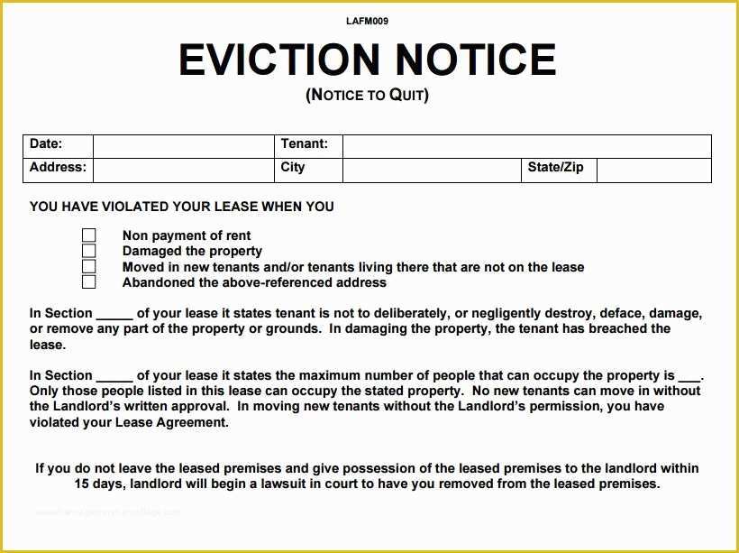 43 Free Eviction Notice Template Florida