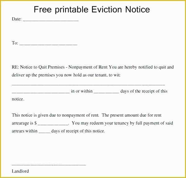 Free Eviction Notice Template Florida Of Example Notice to Quit Eviction Notice Template