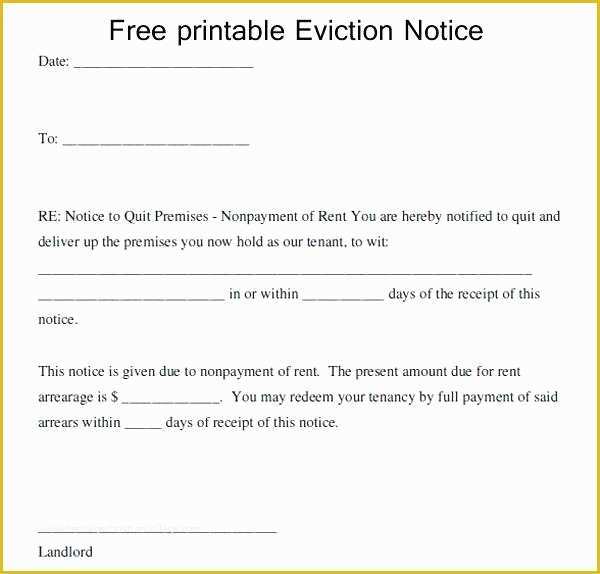 Free Eviction Notice Template Florida Of Example Notice to Quit Eviction Notice Template