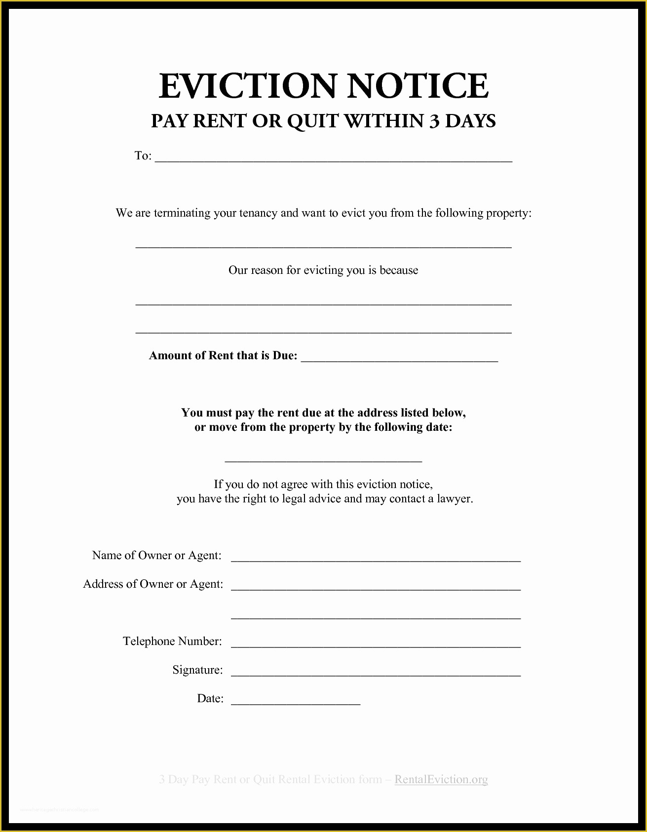 Free Eviction Notice Template Pa Of Blank Eviction Notice Example Mughals